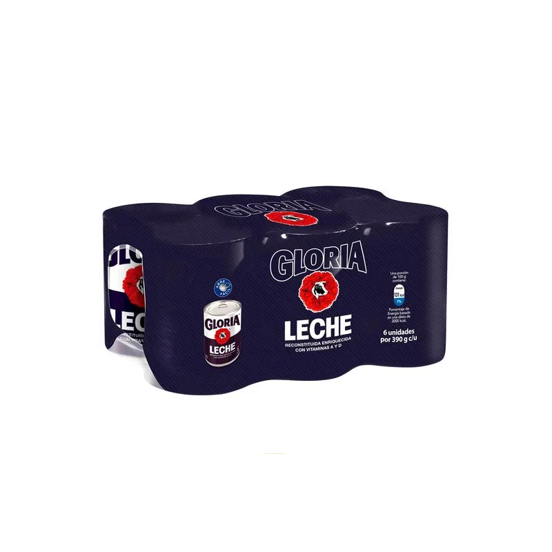 canasta navideña Leche Gloria en lata six pack
